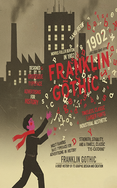 Typography Poster - Celebration of Franklin Gothic graphic design
