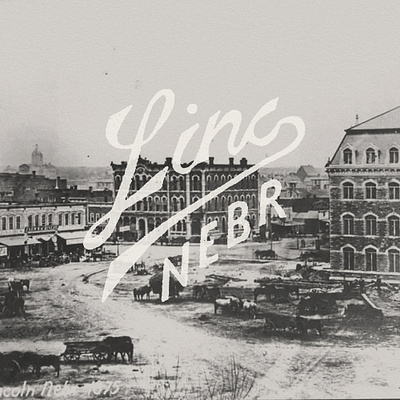 Linc NEBR 1875 design drawing hand drawn illustration joe horacek lettering lincoln lincoln ne lincoln nebraska little mountain print shoppe midwest script sketch typography