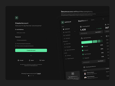 Create Account - SkillVista AI create account form log in log in screen design login onboarding product design sign up sign up form signup