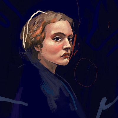 Looking past - portrait practice face illustration painting portrait procreate texture