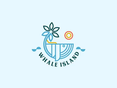 Whale Island branding fish island logo sand sea whale