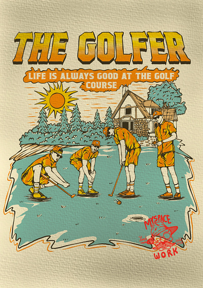 THE GOLFER PROJECT apparel branding clothing cottage digital art golf graphic design handdrawn illustration line art outdoor poster sport tshirt vintage
