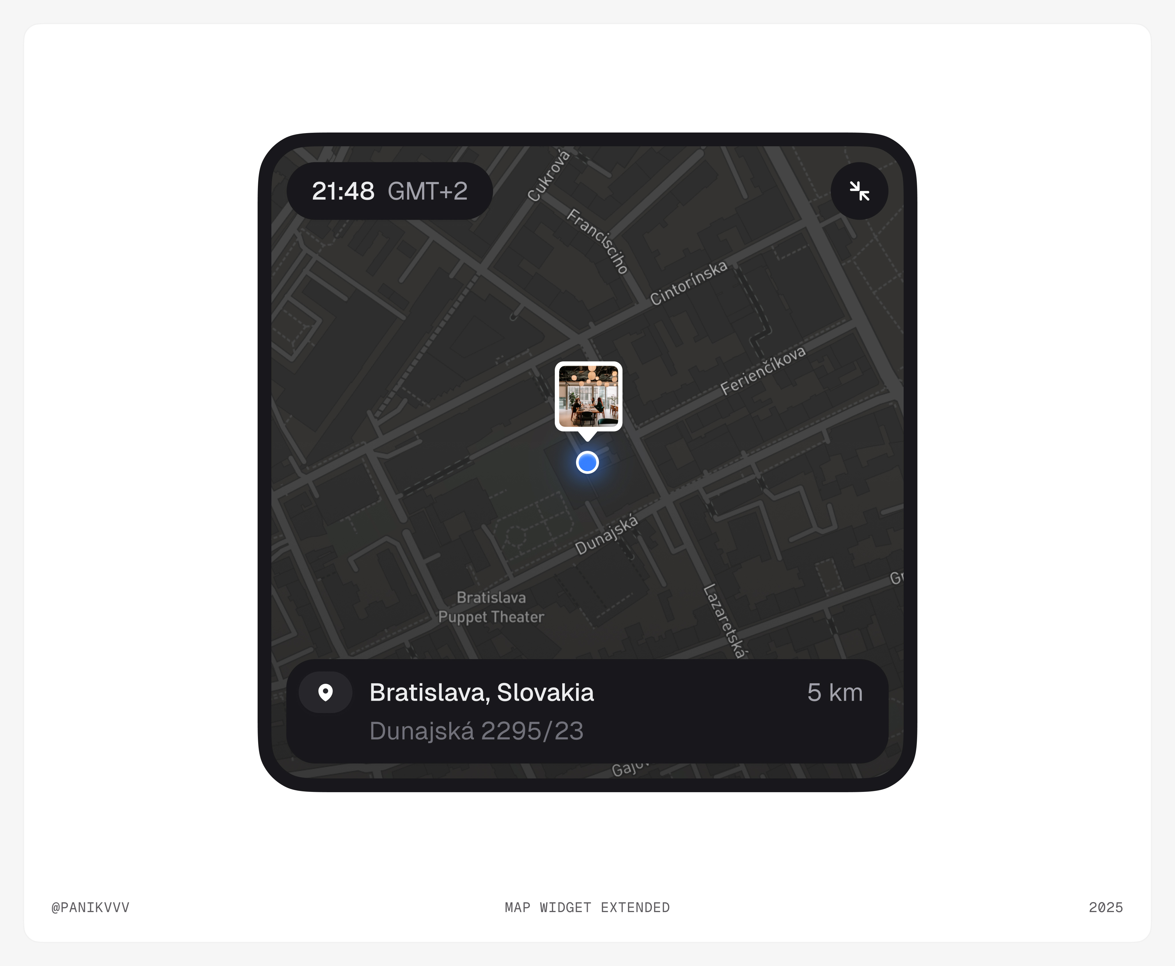 📍 Map widget – expanded view app app design branding ios map map view maximize map view mobile app mobile view ui widget