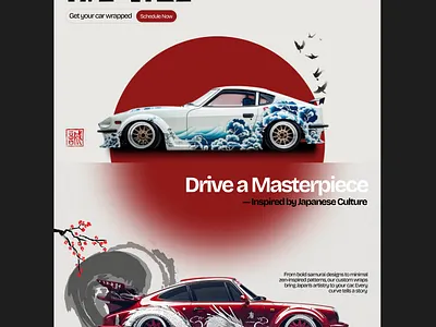 Landing Page Design for a car wrapping website car japan landing page ui website