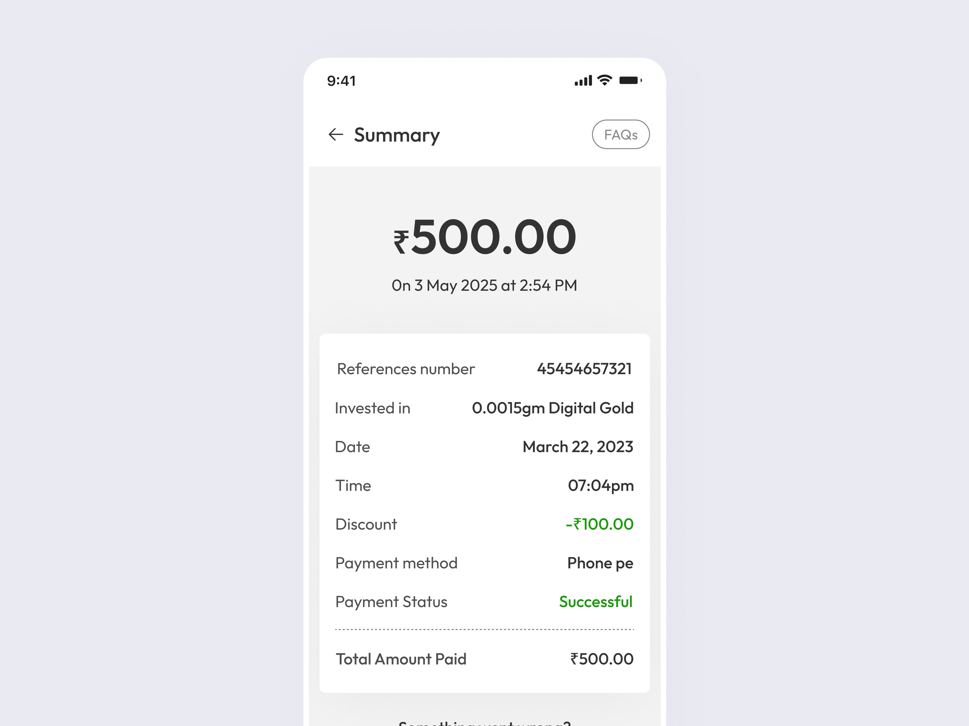 Payment Summary - Aura Gold accountsummary bank summary design bankapp designusagency digitalgold app payment paymentsummary summart transaction summary design ux ux design ui design