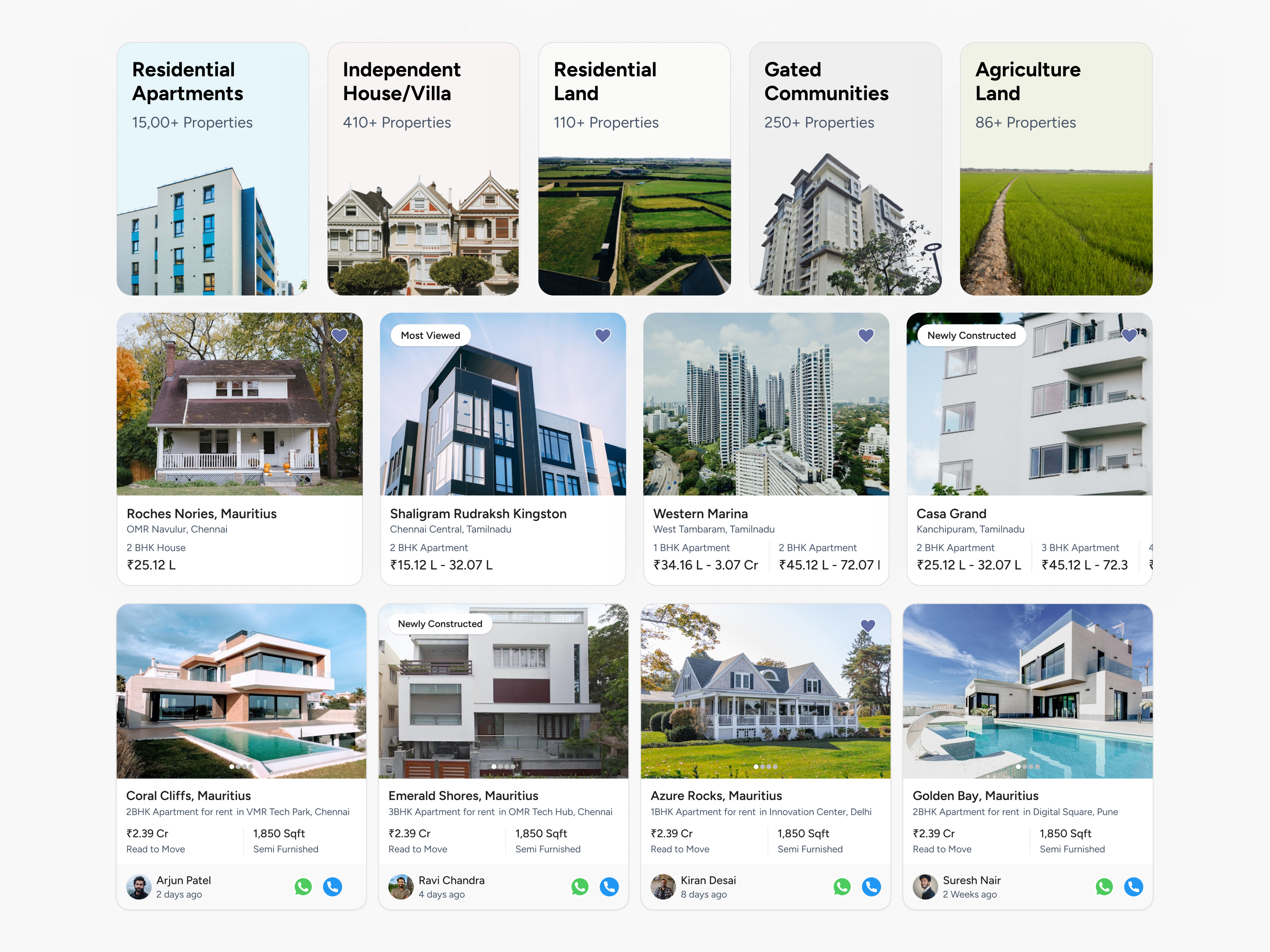 Real Estate App Cards Design - Invus prop card design cards designcard designusagency invusprop property card proprtey tech realesate realesate app design realestae renthouse ui ux