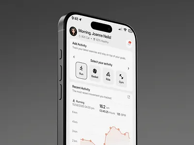 Fitness Tracker App: Activity & Route Insights activity app design app tracker chart dashboard design fitness health health metrics health tracker mobile app product design running saas sfv tracker uiux wellbeing workout
