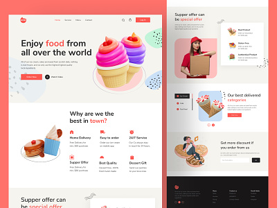 FOODY - Product Website Design e commerce food delivery foodsale home page ice cream online food delivery parcel premium food product design redesign website web development web templete