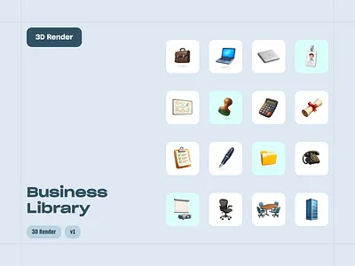 3D Render | Business Library 3d design modelado render