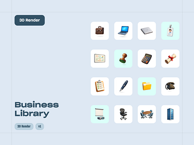 3D Render | Business Library 3d design modelado render