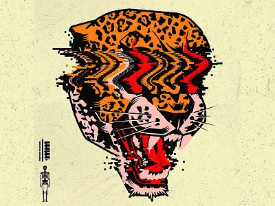 Glitch IV cartoon cat cd character cover design graphic design illustration jaguar music skull vector vinyl