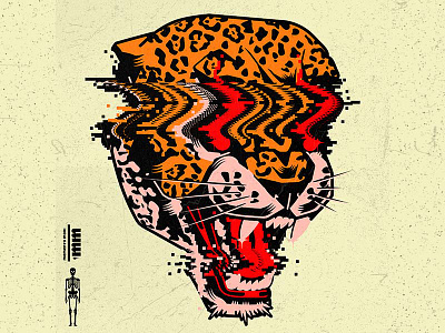 Glitch IV cartoon cat cd character cover design graphic design illustration jaguar music skull vector vinyl