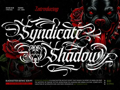 Syndicate Shadow blackletter design font fonts illustration letteing typeface