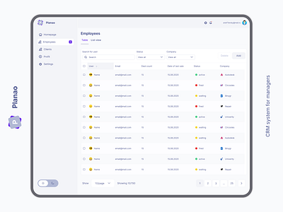 SRM System for managers design graphic design srm ui