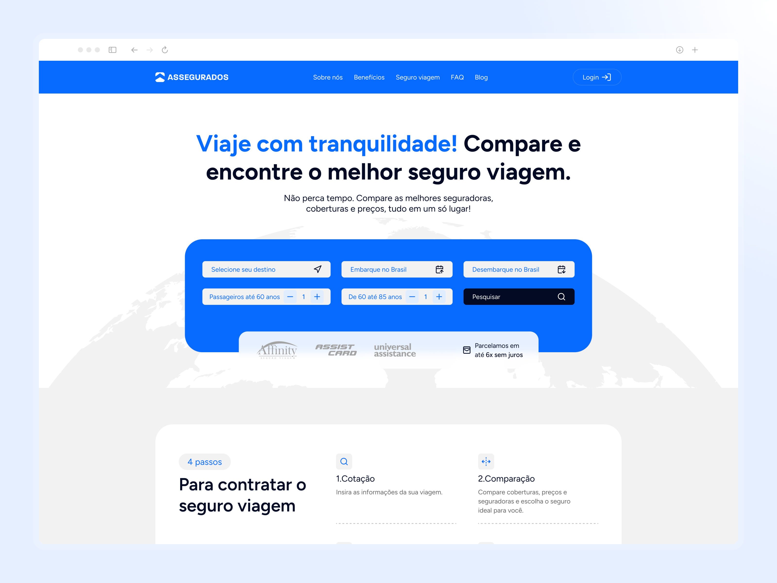 Website Assegurados assegurados figma design figma ui travel travel insurance ui ui design uiux website website design website ui