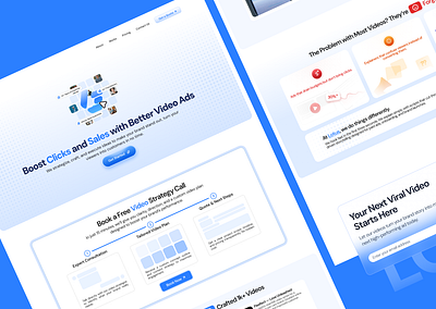 Lotus - Video Company Landing Page application branding design graphic design illustration landing page mobile ui uiux ux