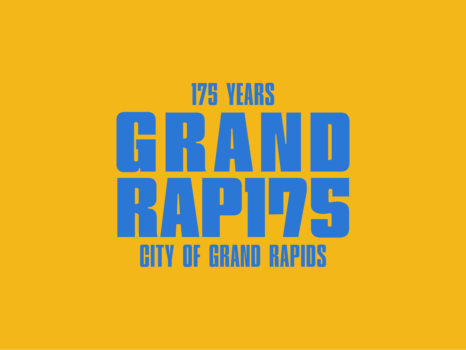Unused Grand Rapids 175th Anniversary Logo Concept 175 years animation anniversary badge brand identity brand system branding celebration centennial city branding civic concept derek mohr grand rapids graphic design industrial logo michigan midwest typography