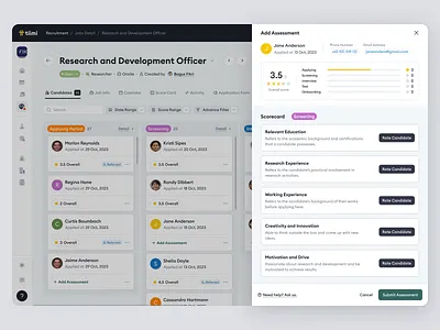 Tiimi – Company Candidate Assessment for Job Recruitment assessment candidate company contract dashboard employee management hiring hr hrd hrm hrms job product design recruitment saas saas design team management ui ux web app