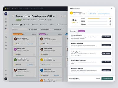 Tiimi – Company Candidate Assessment for Job Recruitment assessment candidate company contract dashboard employee management hiring hr hrd hrm hrms job product design recruitment saas saas design team management ui ux web app