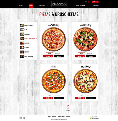 Pizzaroc - Categories - UI/UX pizza ui ux web