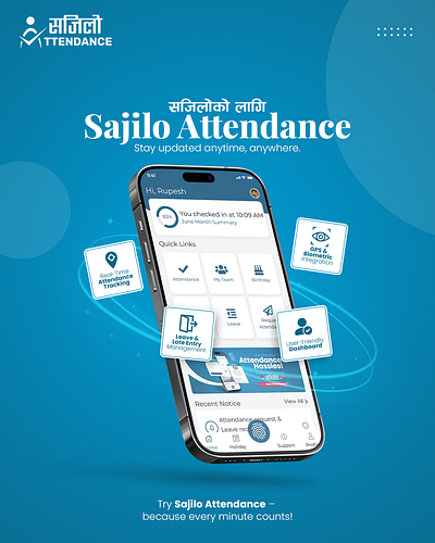 | Attendance App Social Media Post Designs app branding design graphic design typography