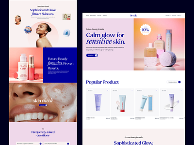 Luxury Skincare Landing Page beauty beauty design beauty product brand design brand identity care clean design cosmetic brand ecommerce design landing page logo luxury brand design luxury skincare branding minimal ui product design self care skincare ui uiux design visual design web design