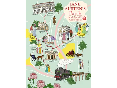 Regency Routes X Claire Rollet england graphic design history landmarks map