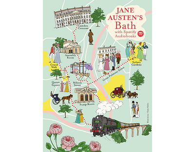 Regency Routes X Claire Rollet england graphic design history landmarks map