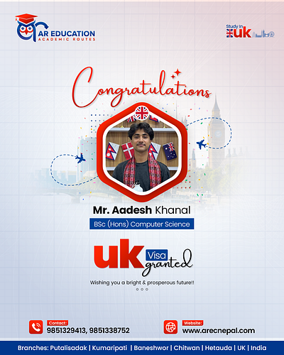 | Educational Consultancy Congratulation Post For Social Media branding design graphic design social media typography