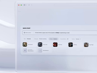 Interface for Next-Gen Filmmaking 3d animation branding c4d film filmmaking gen generative video. graphic design labs making motion graphics next pika pro sora ui ux video web
