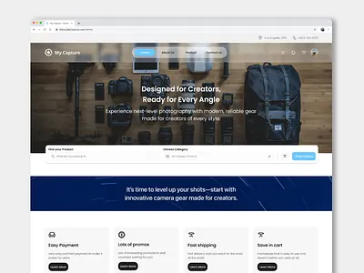 MyCapture - Website Camera E Commerce Shop camera shop landing page camera shop website e commerce e commerce shop figma landing page landing page design ui ui design ui designer uiux uiux design uiux designer ux ux design ux designer web design web designer web e commerce web e commerce design