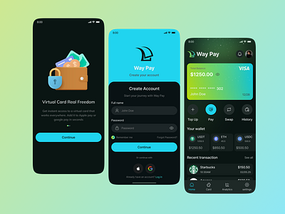 Way Pay – Smart Finance in Your Pocket cryptowallet designforfinance financeapp financialtechnology fintechdesign mobileapp mobilebanking moneytransfer paymentapp smartfinance uxinspiration walletapp