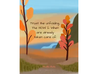 Trust the Unfolding digital art digital illustration graphic design home decor landscape illustration line art office decor trees design wall art wall decor