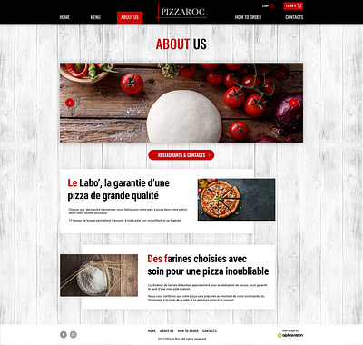 Pizzaroc - About page - UI/UX pizza ui ux web