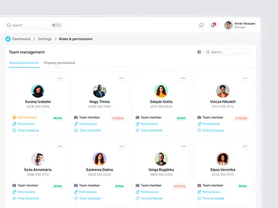 Proptech Settings - Roles & Permission analytics branding dashboard design design system landing page management saas settings uiux website