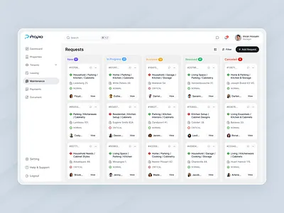 Task Management for Proptech App ai ai app analytics app branding business dashboard graphic design landing page management product design proptech real estate saas ui ux web app web design