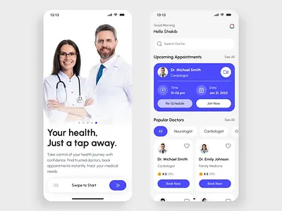 Healthcare Mobile UI/UX Design | Doctor App clinic app dashboard dental design disease doctor doctor app doctor consultation health app health care healthcare hospital medicine mobile app mobile design mobile ui radiyal telemedicine ui uiux