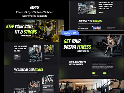 Gymfly- Fitness and Gym Website Ecommerce Webflow Template ecommerce template fitness fitness trainer portfolio fitness website gym equipment store gym website health wellness health and wellness template mobile friendly personal trainer responsive seo friendly sports club website uiux webflow webflow template webflow website workout website