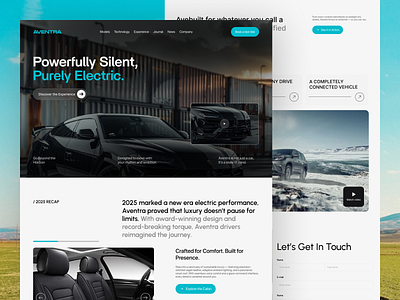 Website design for a car brand - Aventra automotive ui car car booking ui car brand car company homepage car landing page design electric suv ui electric suvs brand website electriccar landing page luxury car brand luxury car website premium car ui ux ui design uiux vehicle configurato web design website for car brand
