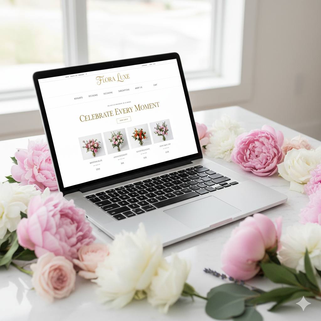 AI-Generated E-Commerce Website - Bouquet Store ai modern ui webdesign