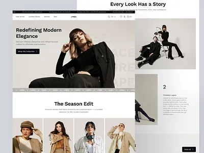 LYNÉA — Modern Fashion E-Commerce Website clean design clothes clothing brand company profile design desktop e commerce e commerce website fashion landing page minimalist design modern design online shop ui uidesign uiux ux uxdesign webdesign website