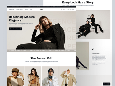 LYNÉA — Modern Fashion E-Commerce Website clean design clothes clothing brand company profile design desktop e commerce e commerce website fashion landing page minimalist design modern design online shop ui uidesign uiux ux uxdesign webdesign website