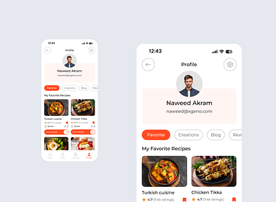 Profile Page / AI Food Recipe Mobile App aiappdesign aifoodapp appdesign appui cookingapp foodapp minimalui mobileappdesign productdesign profilepage recipeapp uidesign userprofileui uxdesign