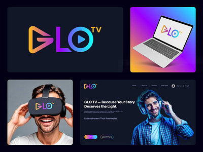 GLO TV - Minimal Podcast Logo for a YouTube Creator Brand app logo brand identity branding camera logo colorful logo icon logo logo design media logo media tech digital minimalist logo modern logo music logo play logo tv video logo visual identity youtube channel logo youtube thumbnail youtuber