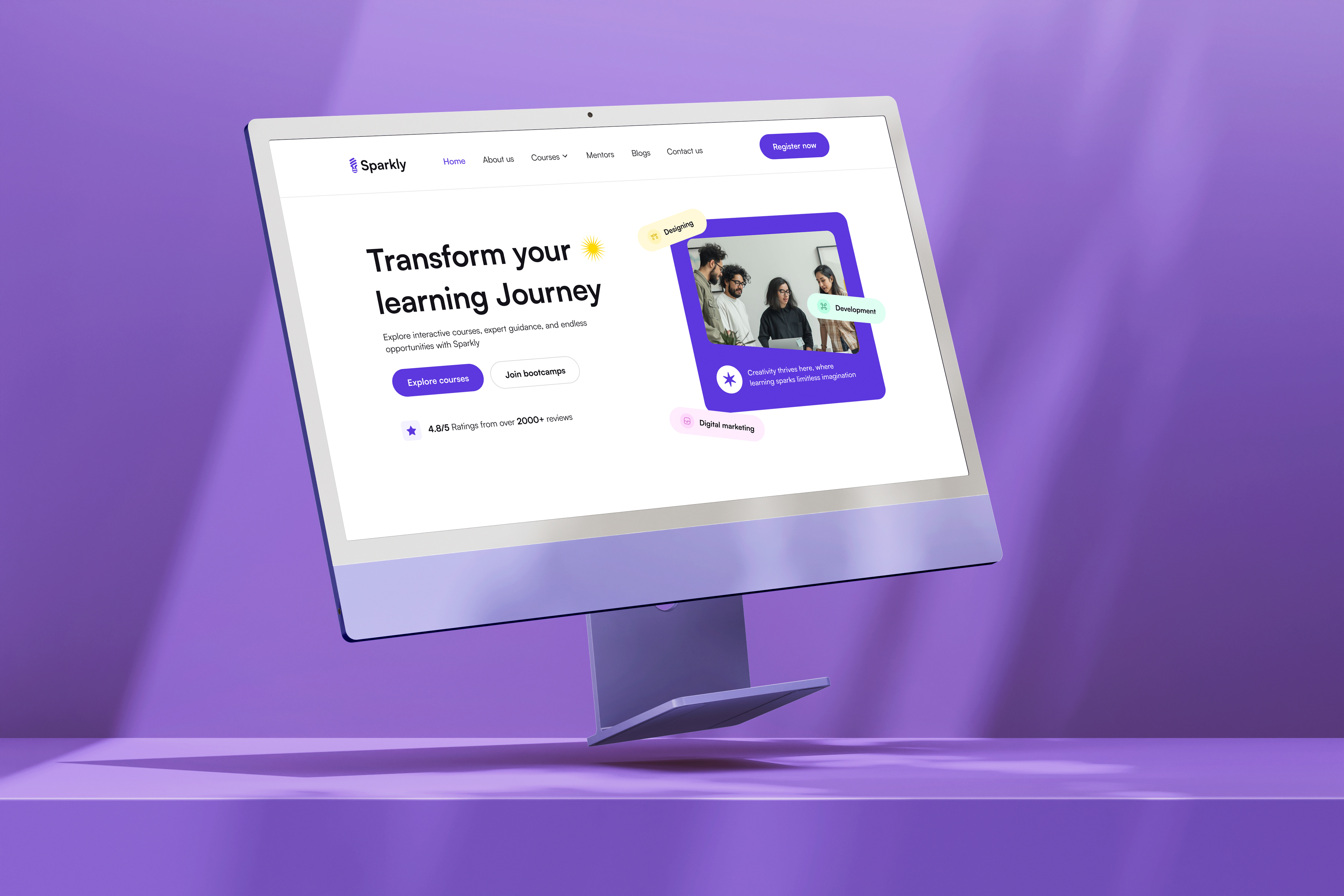 UI Wiki - Sparkly EdTech Website Design clean hero section course platform interface creative bootcamp ui digital learning experience ducation platform ui e learning landing page education platform ui interactive education site learning management system minimal saas ui modern edtech design modern ui layout online courses website professional education website purple gradient web design responsive web design startup education site student focused platform ux for learning apps web app design concept