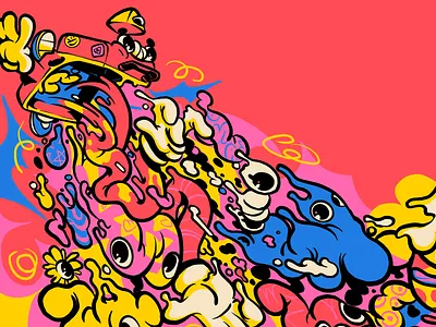 De passagem character color fun illustration thunder rockets