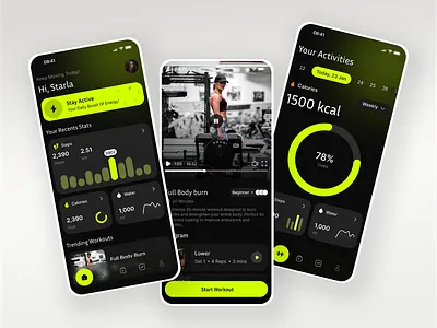 Fitness App UI Design app design dashboard design figma app figma design figma website fitness app mobile app ui design ui ux design web app