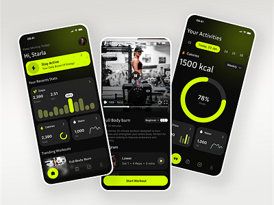 Fitness App UI Design app design dashboard design figma app figma design figma website fitness app mobile app ui design ui ux design web app
