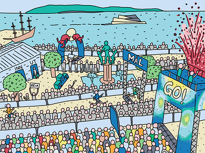 Memory Mosaic - Oslo Marathon2024 illustration procreate