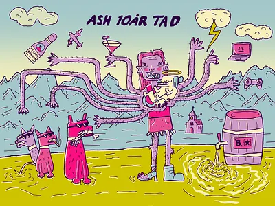 Ash 10y celebrate illustration procreate